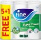 Fine Super Towel 5 Rolls +1 Roll Free