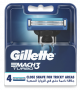 Gillette Mach3 Turbo Razor Blades Refill *4Pcs